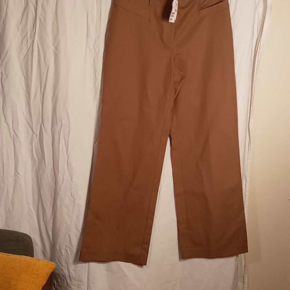 H & M women's size 12 cotton blend brown pant. New With Tags